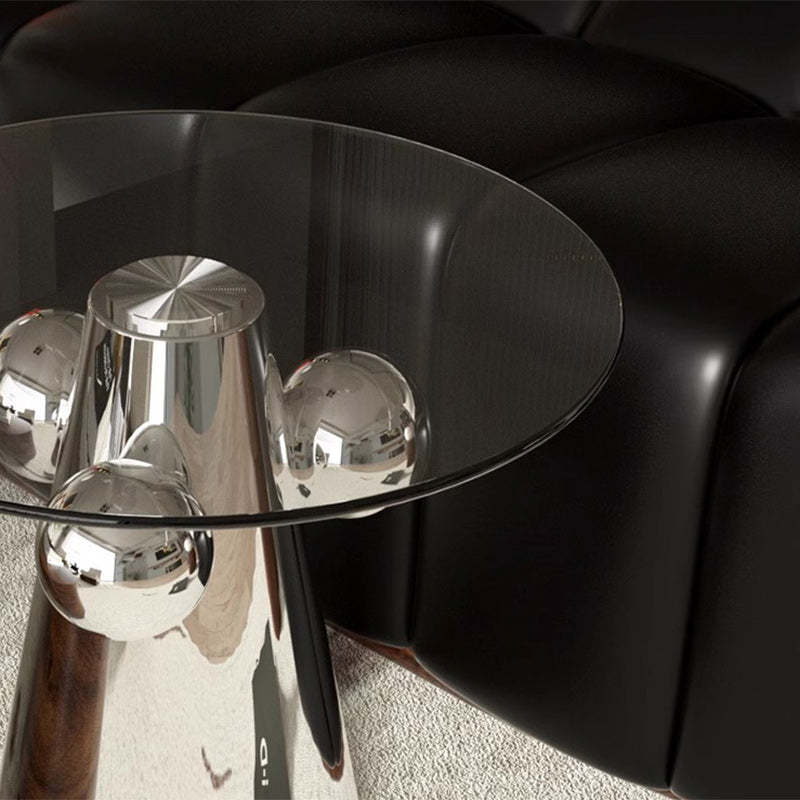 Nordic Geometric Glass Steel End Table