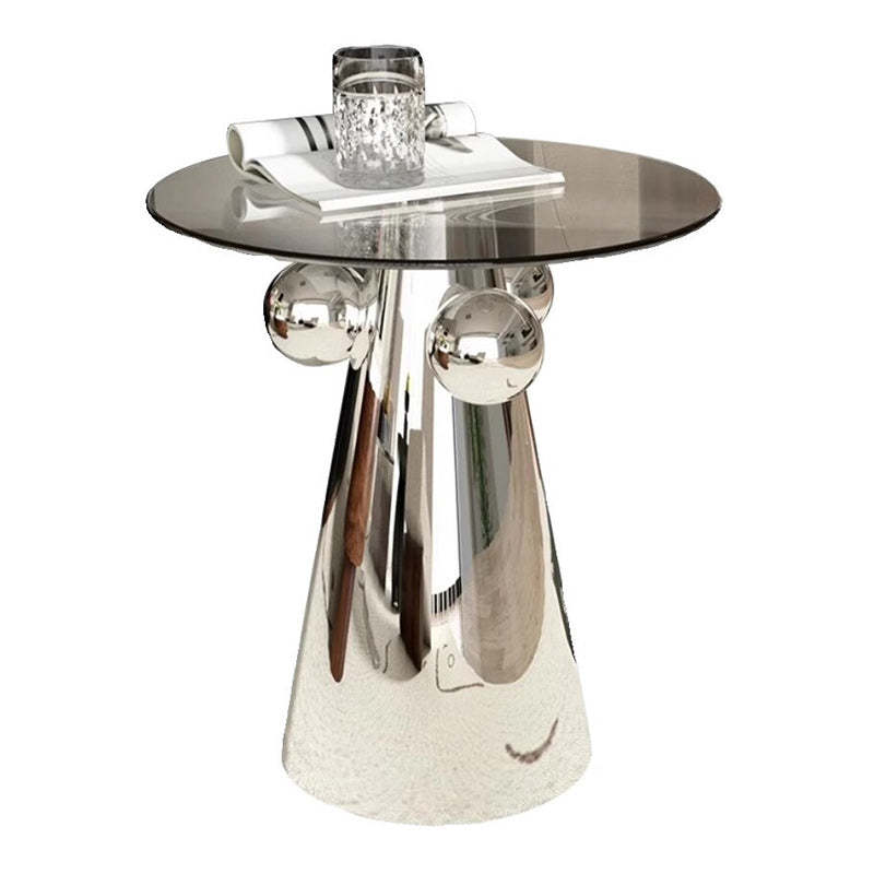 Nordic Geometric Glass Steel End Table