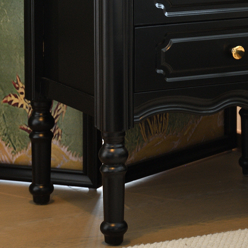 European Wood Nightstand 2-Drawer