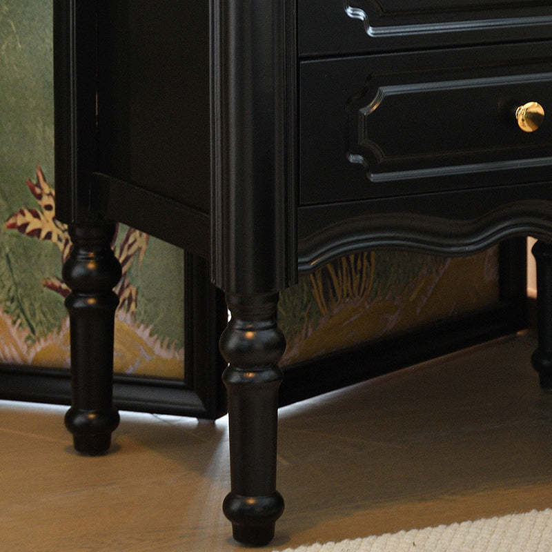 European Wood Nightstand 2-Drawer
