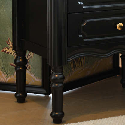 European Wood Nightstand 2-Drawer