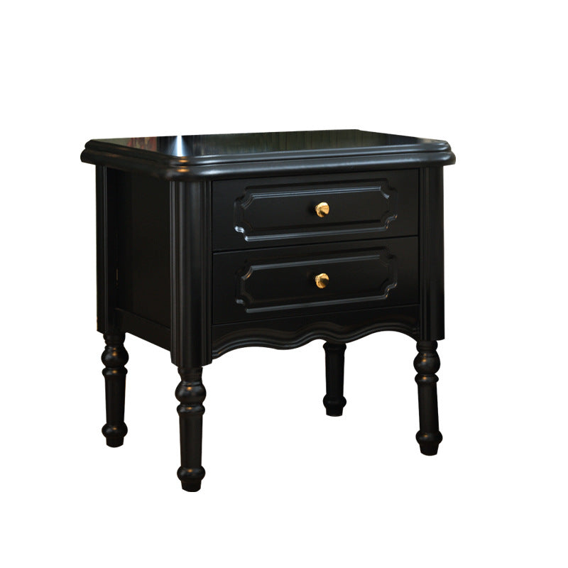 European Wood Nightstand 2-Drawer