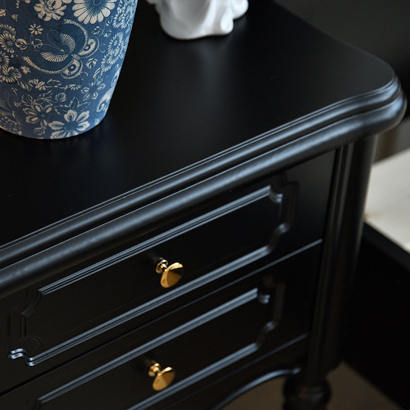 European Wood Nightstand 2-Drawer