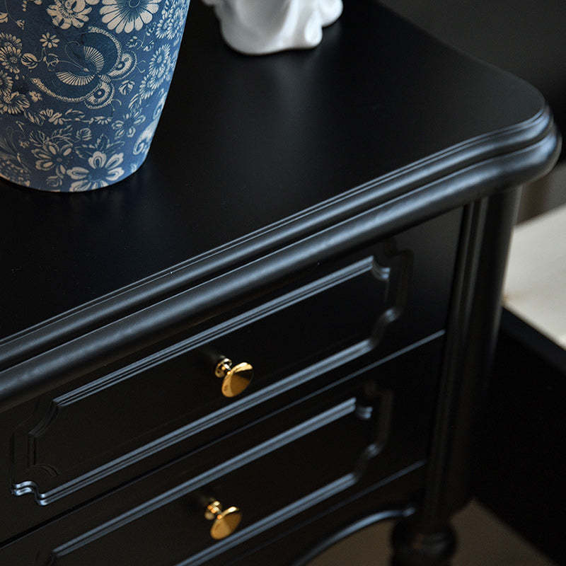 European Wood Nightstand 2-Drawer