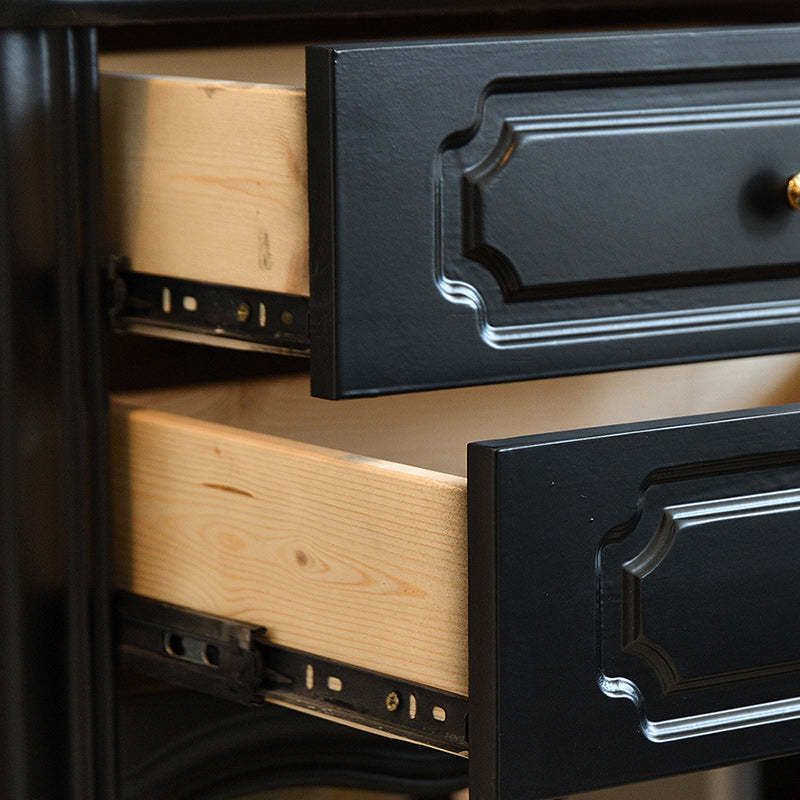 European Wood Nightstand 2-Drawer