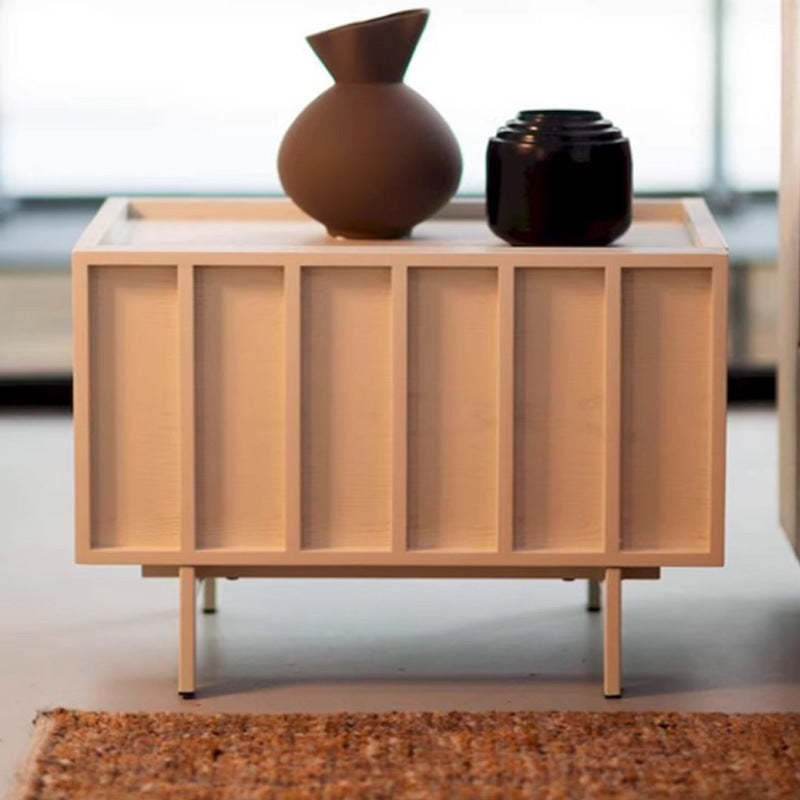 Minimalist Wood Cuboid Nightstand 1-Drawer