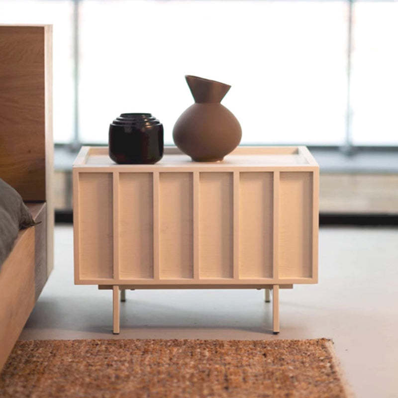 Minimalist Wood Cuboid Nightstand 1-Drawer