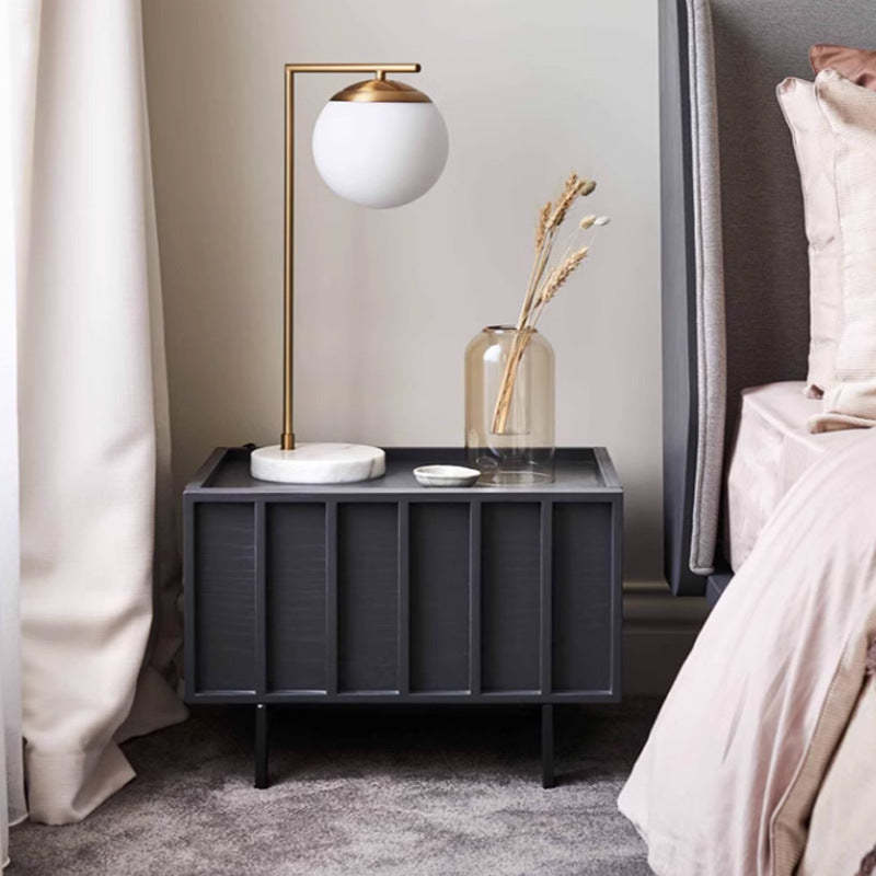 Minimalist Wood Cuboid Nightstand 1-Drawer