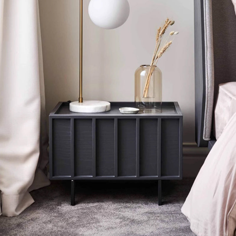 Minimalist Wood Cuboid Nightstand 1-Drawer