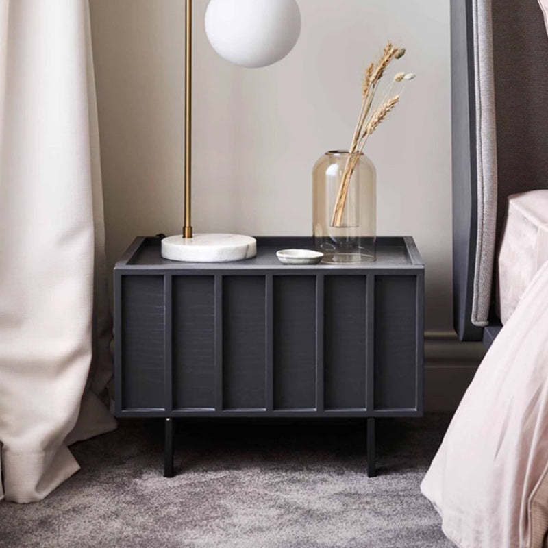Minimalist Wood Cuboid Nightstand 1-Drawer
