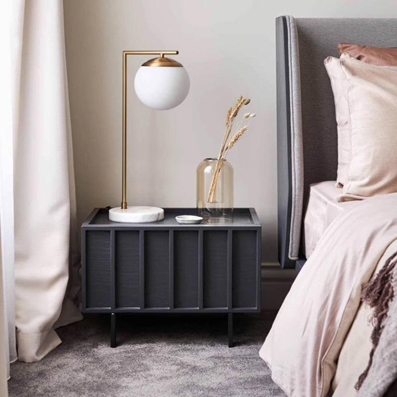 Minimalist Wood Cuboid Nightstand 1-Drawer