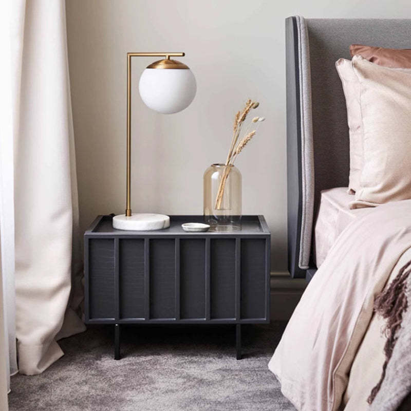 Minimalist cuboid 1-drawer wood nightstands, Lighom