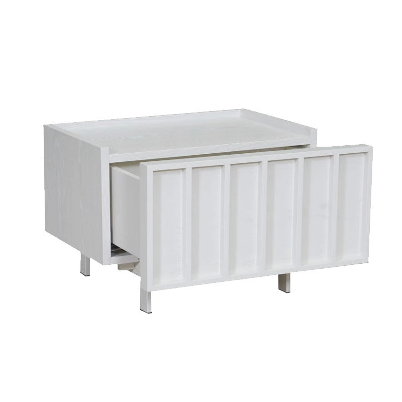 Minimalist Wood Cuboid Nightstand 1-Drawer