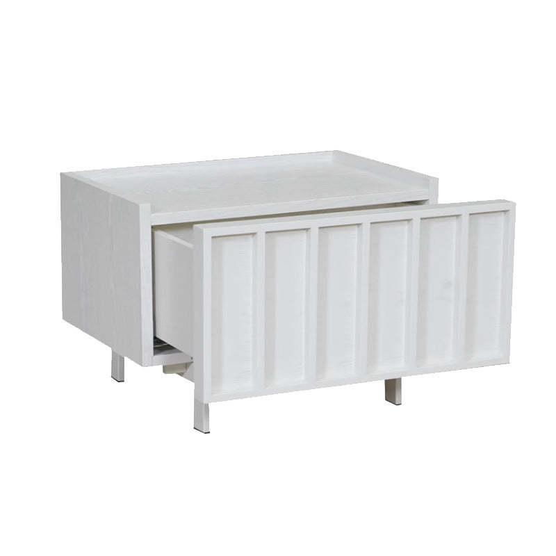 Minimalist Wood Cuboid Nightstand 1-Drawer