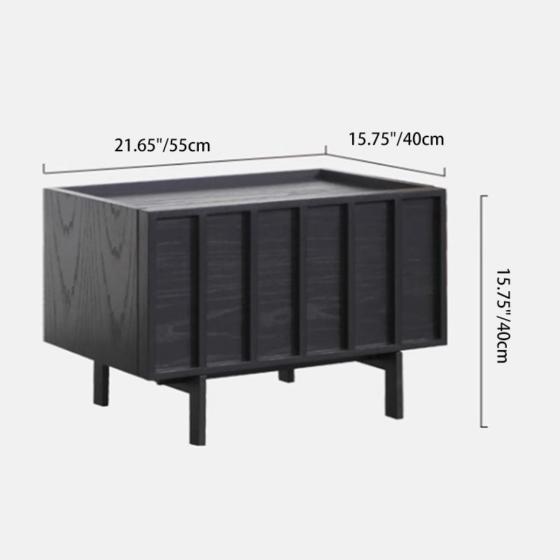 Minimalist Wood Cuboid Nightstand 1-Drawer