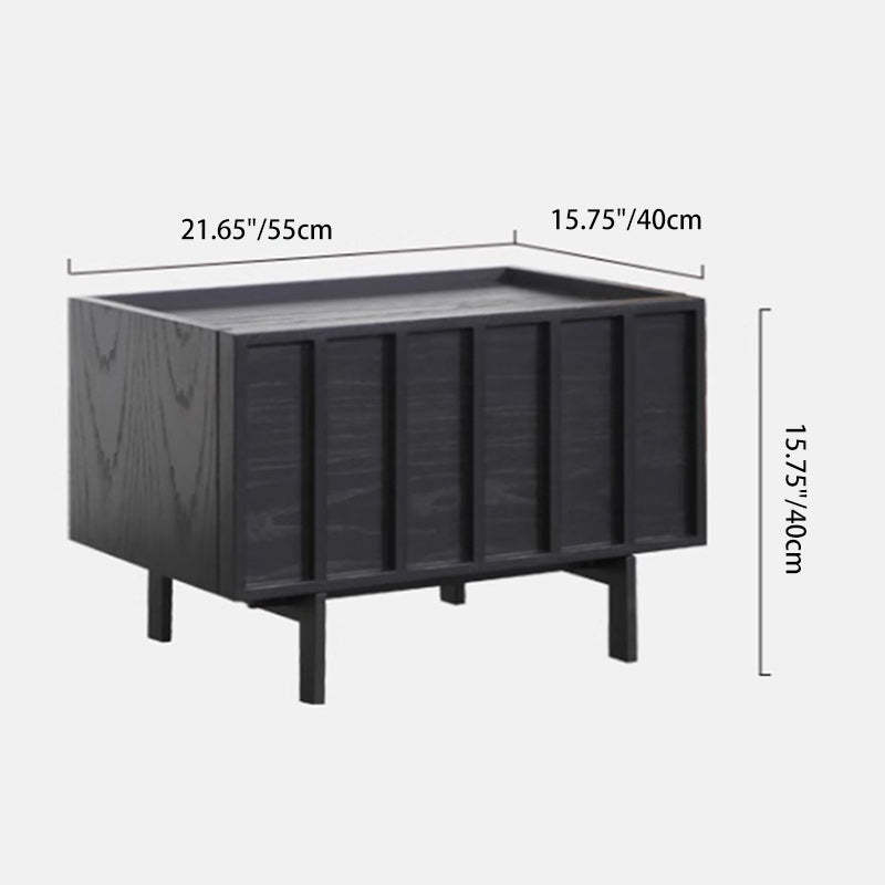 Minimalist Wood Cuboid Nightstand 1-Drawer