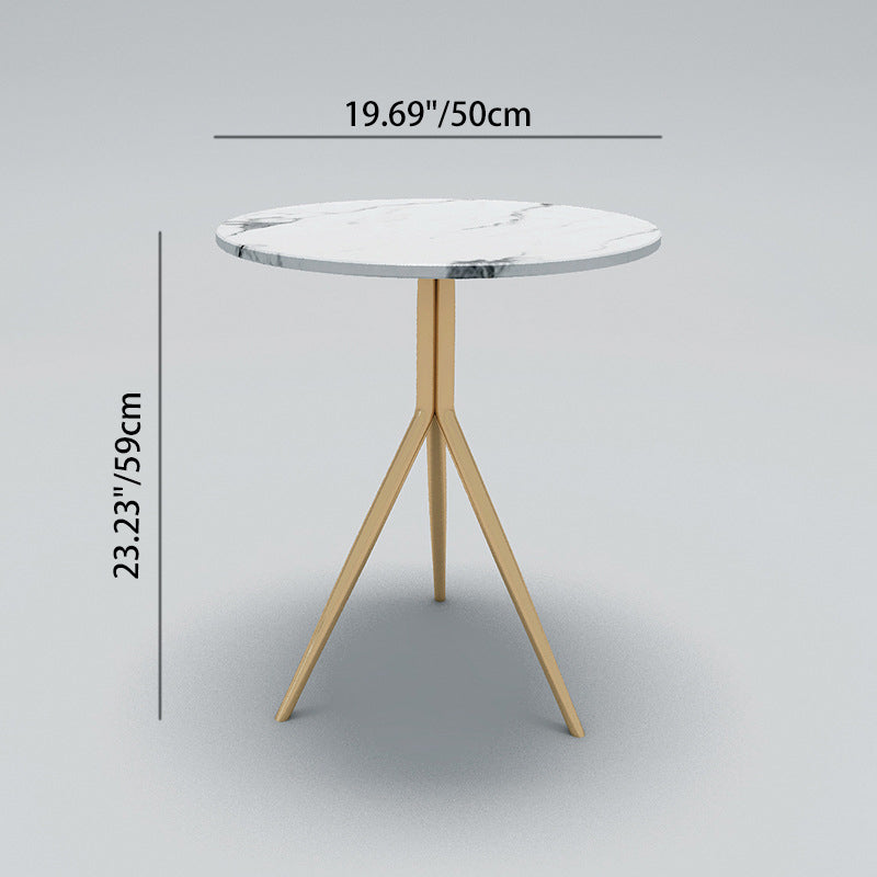 Luxury Marble Round Metal End Table