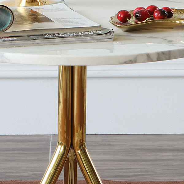 Luxury Marble Round Metal End Table
