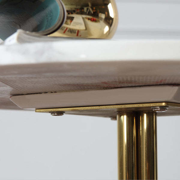 Luxury Marble Round Metal End Table
