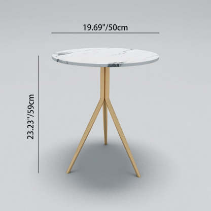 Luxury Marble Round Metal End Table