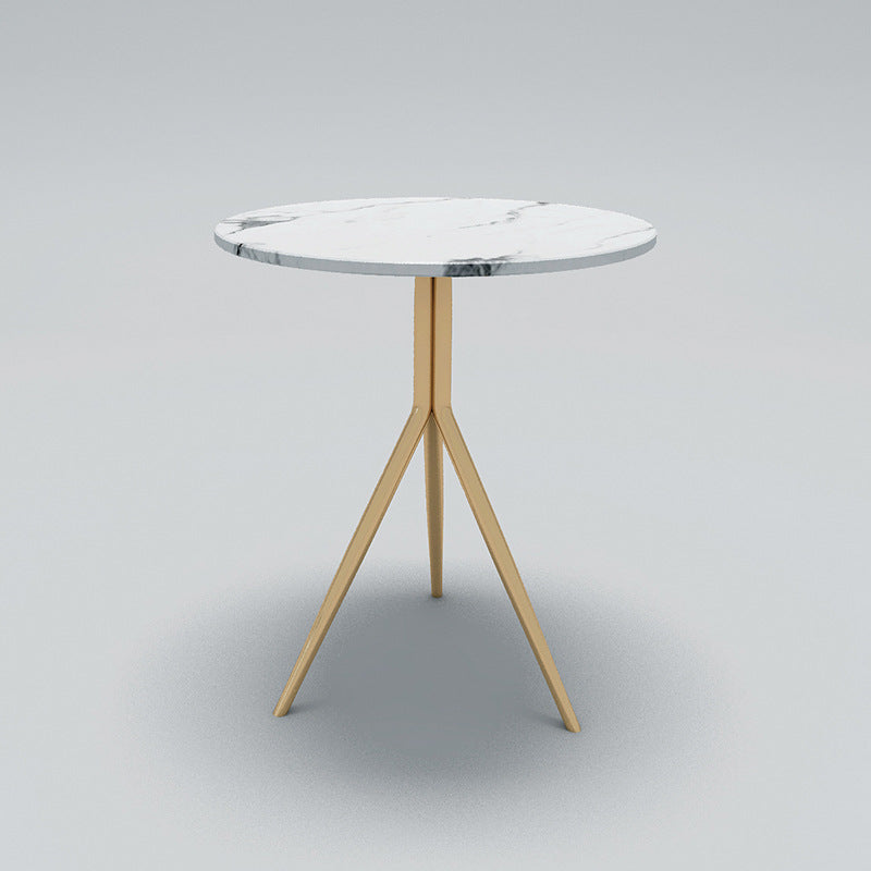 Luxury Marble Round Metal End Table