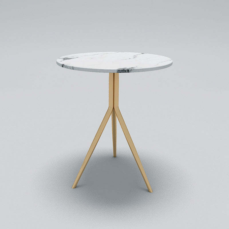 Luxury Marble Round Metal End Table
