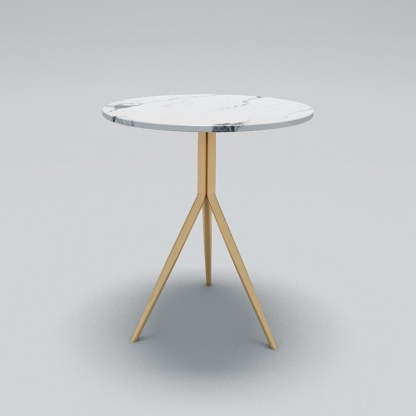 Luxury Marble Round Metal End Table