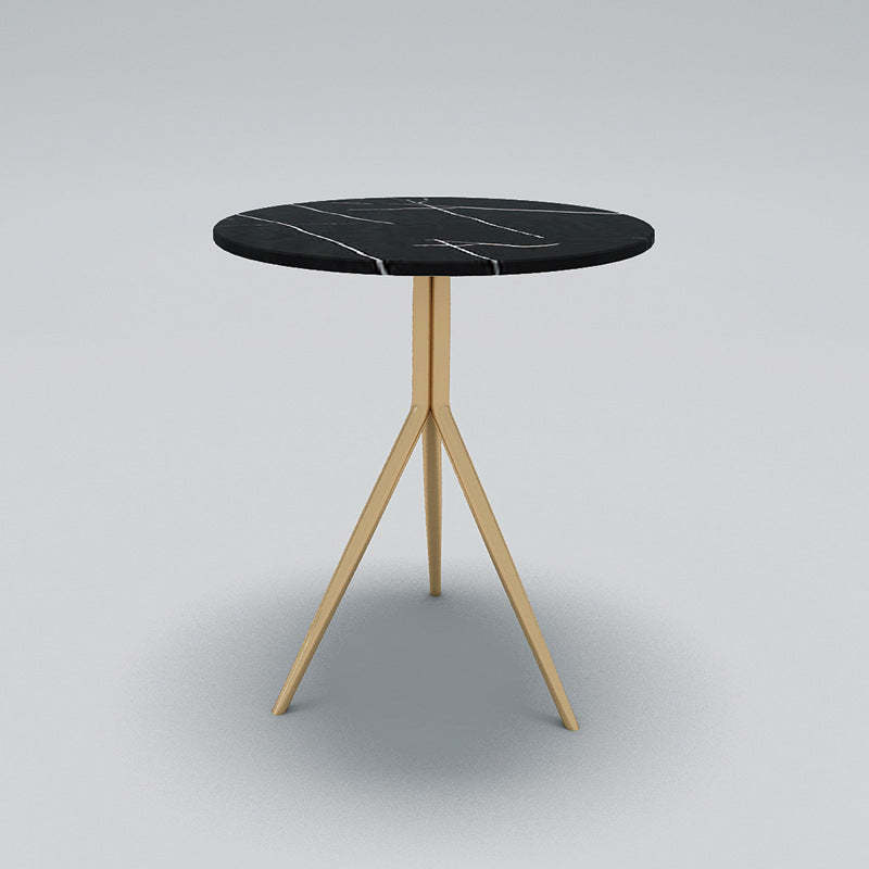 Luxury Marble Round Metal End Table