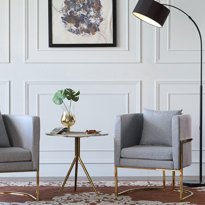 Luxury Marble Round Metal End Table