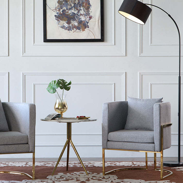 Luxury Marble Round Metal End Table