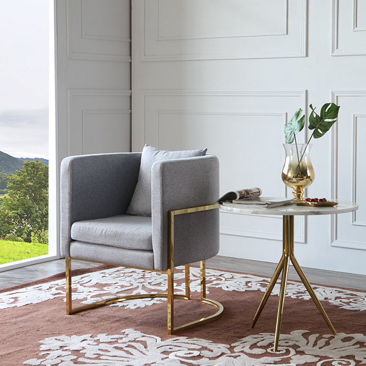 Luxury Marble Round Metal End Table