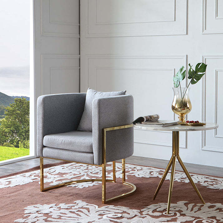 Luxury Marble Round Metal End Table