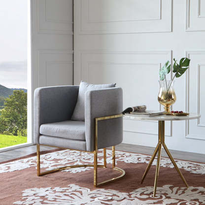 Luxury Marble Round Metal End Table