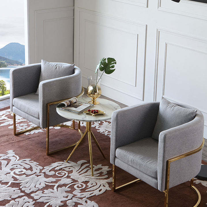 Luxury Marble Round Metal End Table