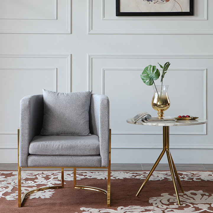 Luxury Marble Round Metal End Table