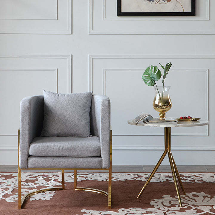 Luxury Marble Round Metal End Table