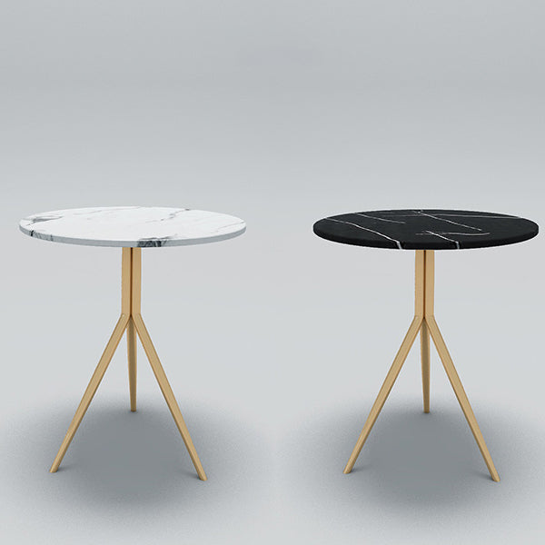 Luxury Marble Round Metal End Table