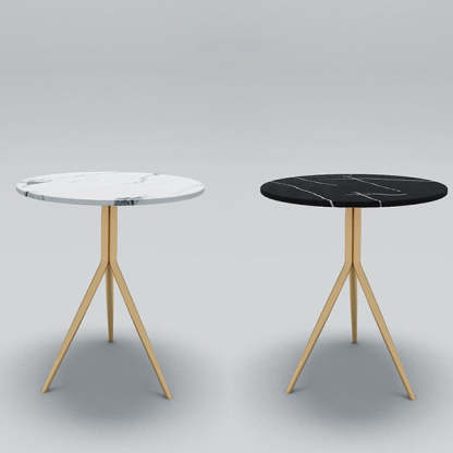 Luxury Marble Round Metal End Table