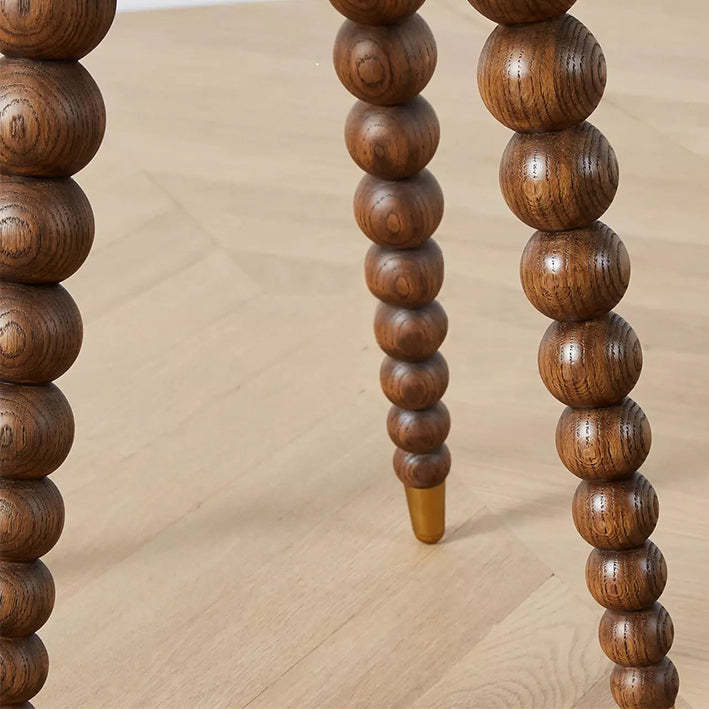 European Walnut Roman Column 1-Drawer Nightstand
