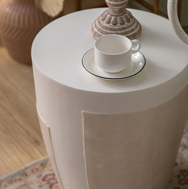 Contemporary Geometric Magnesium Oxide End Table