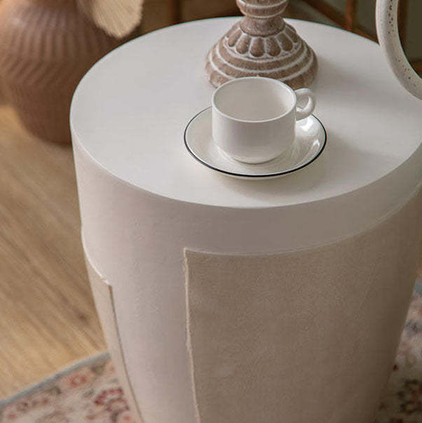 Contemporary Geometric Magnesium Oxide End Table