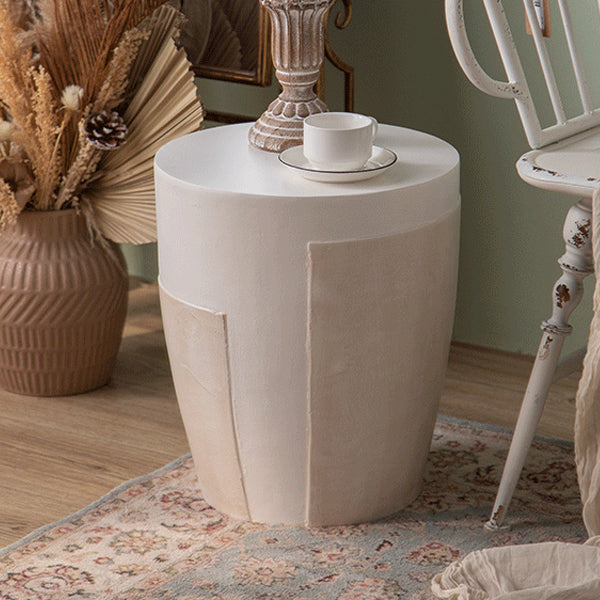Contemporary Geometric Magnesium Oxide End Table