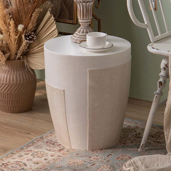 Contemporary Geometric Magnesium Oxide End Table