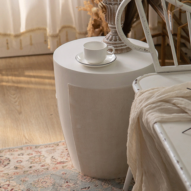 Contemporary Geometric Magnesium Oxide End Table