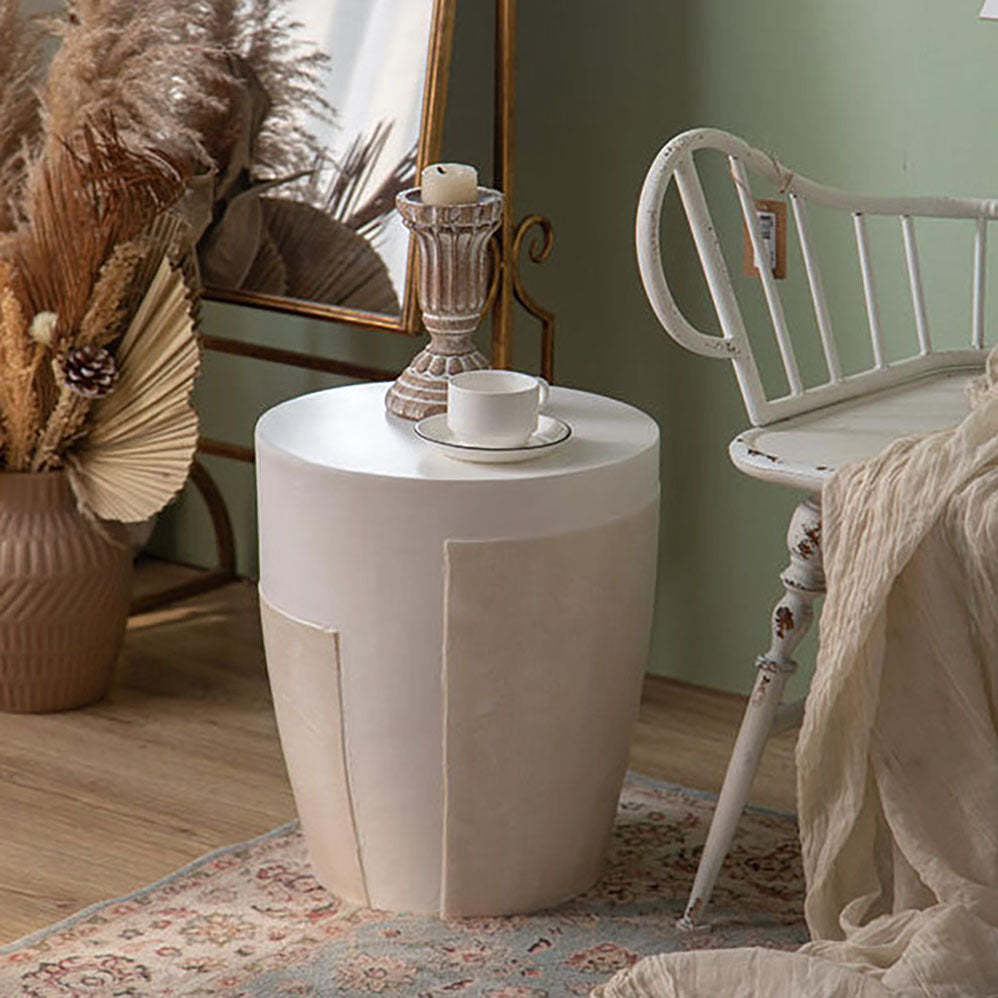 Contemporary Geometric Magnesium Oxide End Table