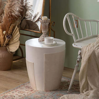 Contemporary Geometric Magnesium Oxide End Table