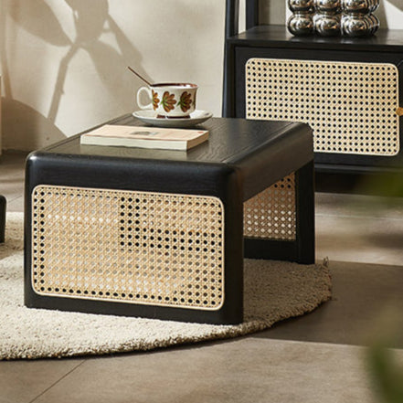 Japanese Tatami Rattan Wood Coffee Table