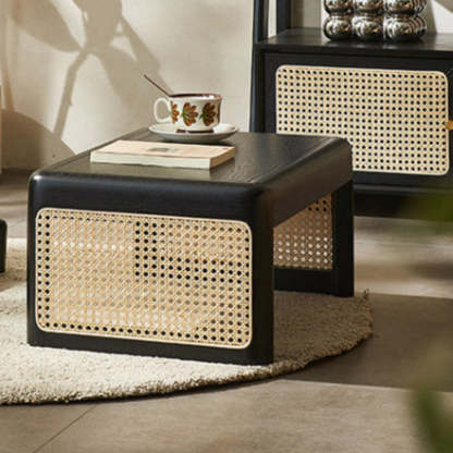 Japanese Tatami Rattan Wood Coffee Table