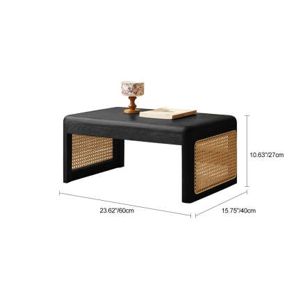 Japanese Tatami Rattan Wood Coffee Table