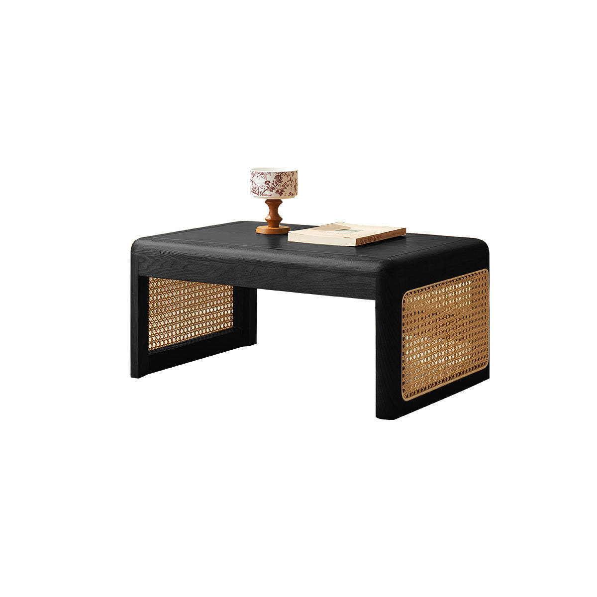 Japanese Tatami Rattan Wood Coffee Table